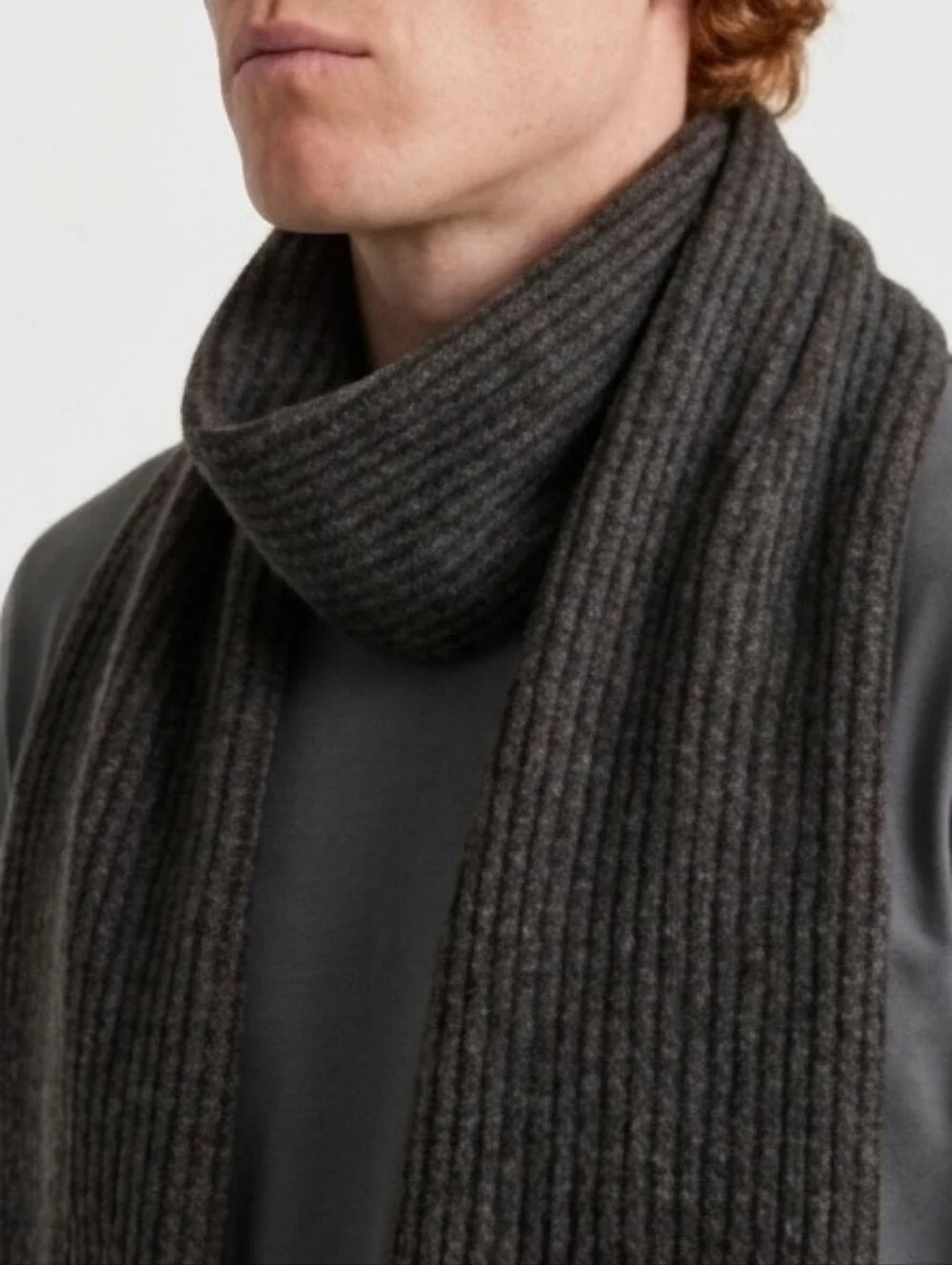 Nautica Lambswool  Mens winter Scarf Brown and Grey